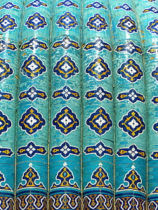 Usbekistan, mosaiik, muster, osavalt, türkiis, majolica, keraamika