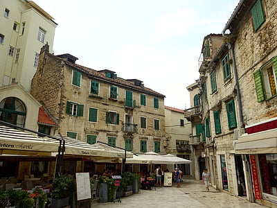 old town, split, croatia, tourist
