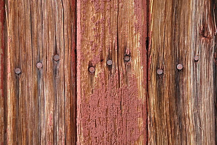 resistido, madera, clavos oxidados, antiguo, moho, tableros de, tablones de