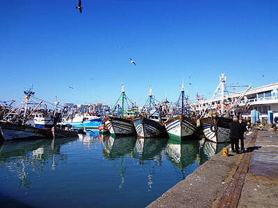 jaht, Port, paadid, Maroko, Ocean