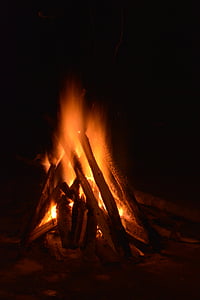 Bonfire, лагерен огън, пламък, огън, Blaze, Ориндж, Огнена