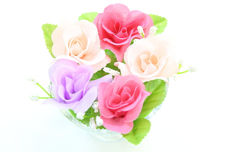 gėlės, dirbtinės gėlės, raudona, rožinė, violetinė, Rožė, rožių departamentas