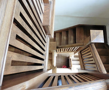 Holzstufen, Treppen, Architektur, Treppe, Reling, Treppe, Stufen und Treppen