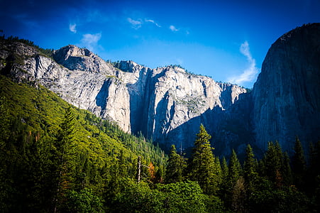 völgy, hegyek, Yosemite, Yosemite-völgy, nemzeti parkok, táj, természet