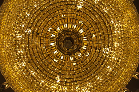 kroonluchter, kroonluchter verlichting, luxe, het platform, goud gekleurd, cirkel, decoratie