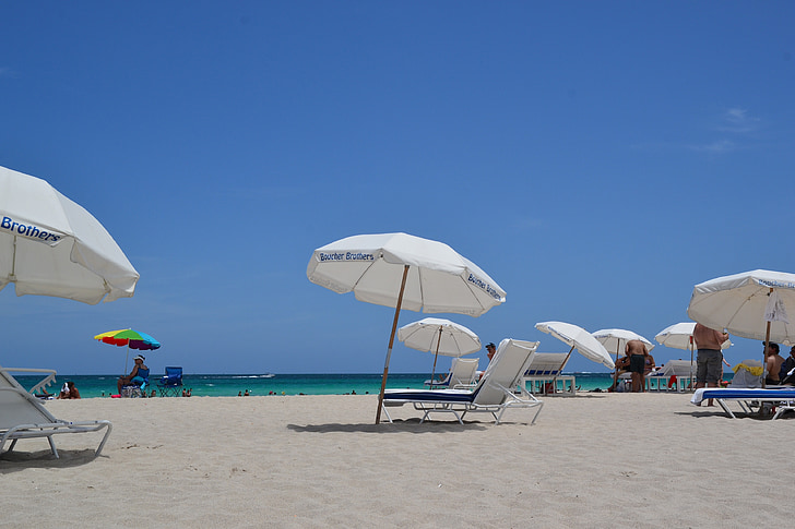napernyő, Liege, Beach, homok, nyugágy, Holiday, tenger
