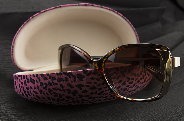 gafas, solar, envase de gafas color de rosa, diseño, producto, verano, con estilo