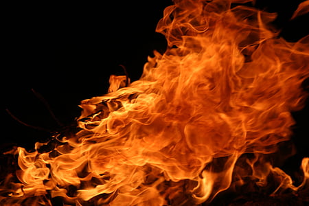 eld, Flame, bränna, värme, flammande, mörka, natt