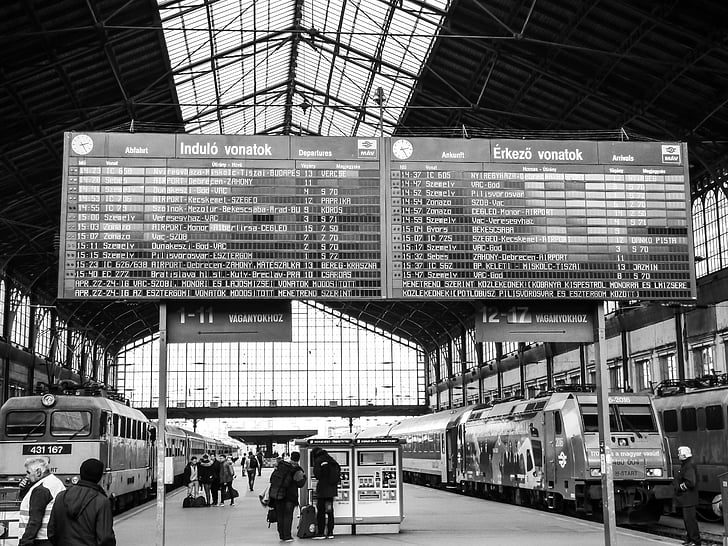 Boedapest, Treinstation, Western railway station, trein, spoor, reizen, het platform