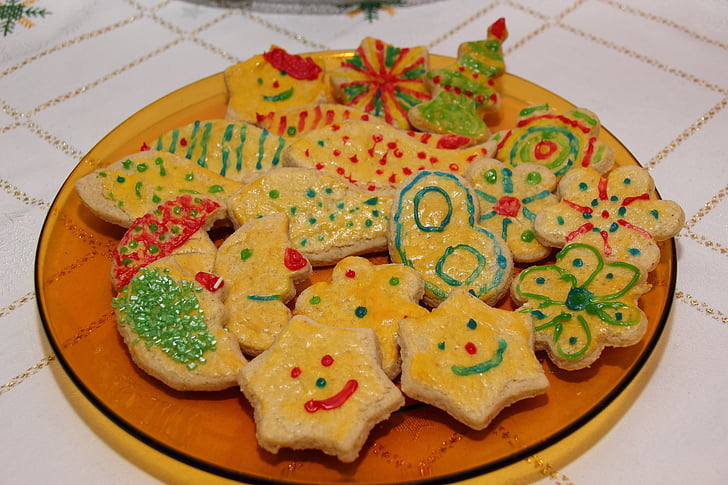 cookie, cookies, ornament, bagværk, Advent, jul, Sød