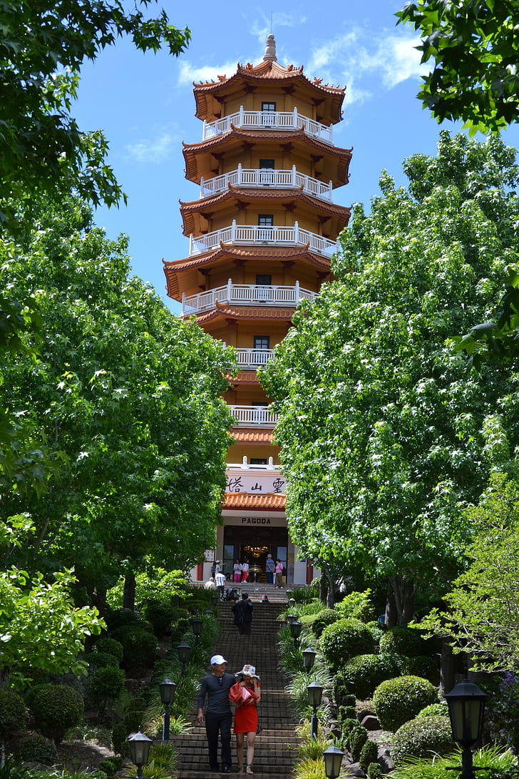 pagoda, tower, alignment, stairs