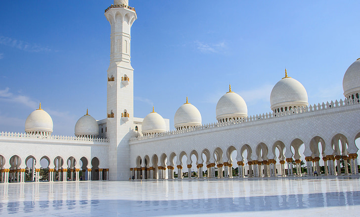 a Grand mosque, Abu-Dzabi, Zayed, arab, vallás, iszlám, híres