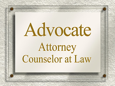 door sign, nameplate, attorney, lawyer, jura, law, paragraph