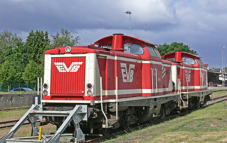 Dieselové lokomotivy, dvojité trakční, Powerpack, EVB, soukromé železnice, privátní síť, Bremervörde