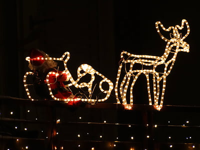 severnih jelenov, Nicholas, Santa, weichnachtsdeko, diapozitiv, božič, lichterkette