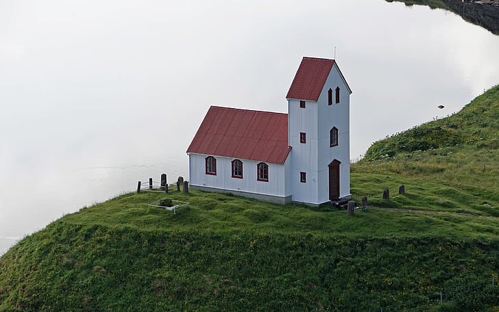l'església, Capella, Islàndia, turó, casa d'oració, edifici, petita església