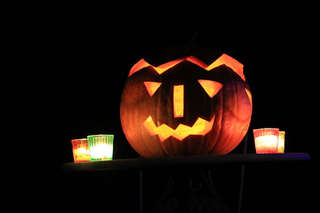 Halloween, buče, jeseni, zelenjavo, žetev, 31 oktober, ob svečah