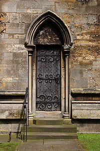 uks, portaal, keskajal, keskaegne, arhitektuur, sissepääs, hoone