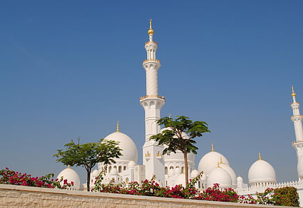Abu dhabi, witte moskee, Sjeik zayid moskee, Islam, Arabisch, Orient, moskee