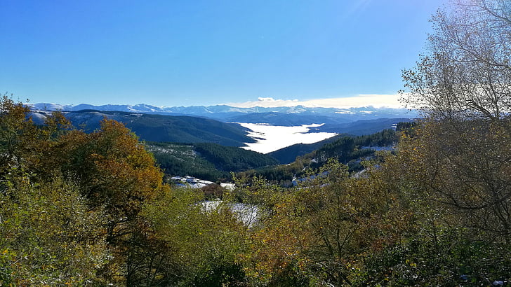 ancares, mountains, fog, winter, trees