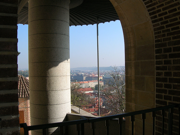 pemandangan, Istana tua, detail, arsitektur, kolom, Praha