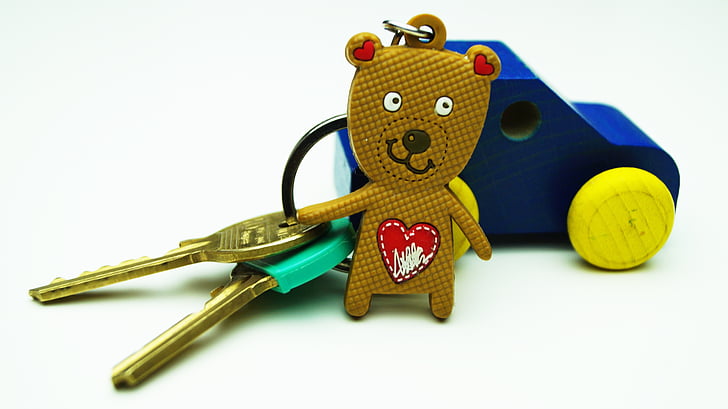 auto, võtmed, auto võti, Teddy, mänguasi, karu, FOB