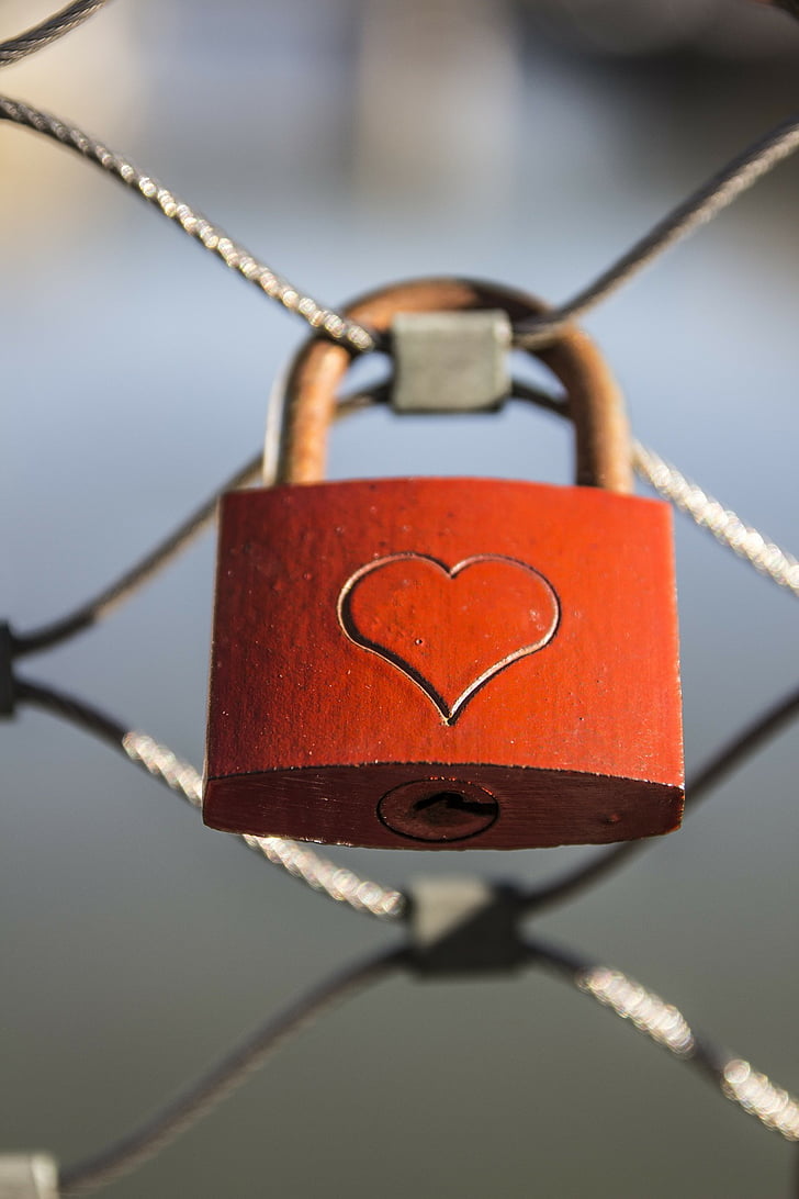 fence, lock, love padlock, padlock, security, wire mesh, love