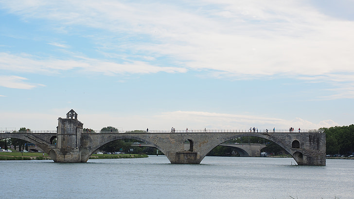 pont-saint-bénézet, pont d'avignon, Rhône, Avignon, ROM, Ívhíd, műemléki