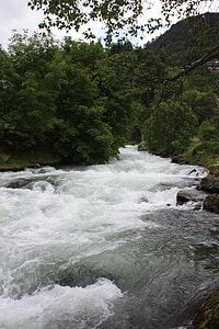 Cachoeira, Geiranger, Geirangerfjord, Noruega, paisagem, Fiorde, água