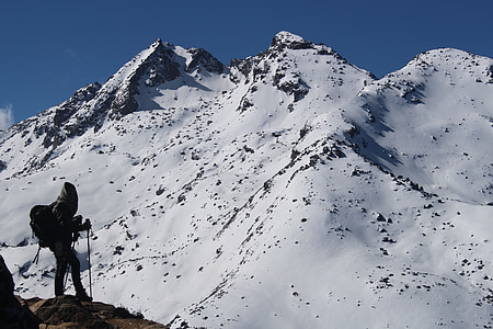 Nepal, treking, Nepal Treking, Trek, putnik koji polako putuje, snijeg, avantura