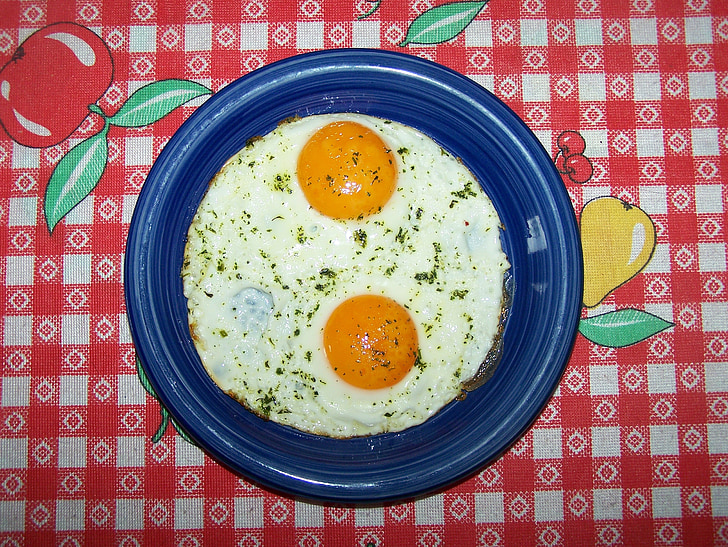 kepti kiaušiniai, kiaušinių, užkandis, pusryčiai, valgyti