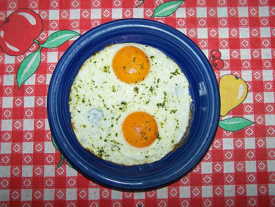 smažená vejce, vajíčko, svačina, snídaně, jíst