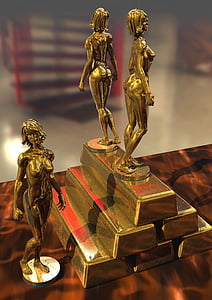 statuettes, gold, ingots, precious, wealth, golden, statue