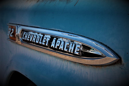 american truck, chevrolet, chevrolet apache, truck emblem, car emblem, nostalgia, automobile