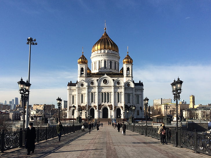 Rusija, Maskva, svogūnų kupolai, Auksas, svogūnų kupolas, Rusijos stačiatikių bažnyčia, Spire