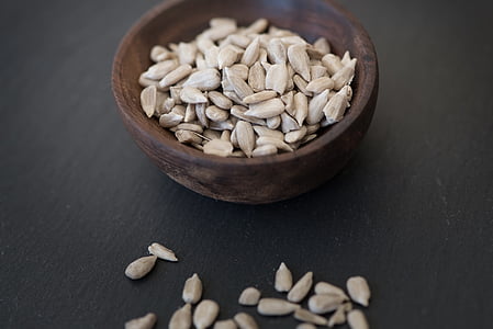 sunflower seeds, cores, shelled sunflower seeds, natural product, snack, food, healthy