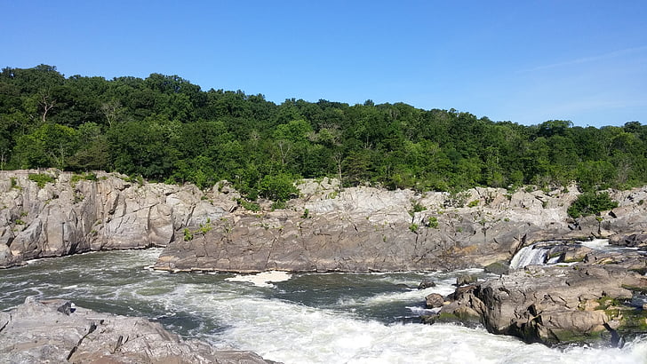 Great falls, Maryland, waterval, landschap, Rapids, rotsen, landschap