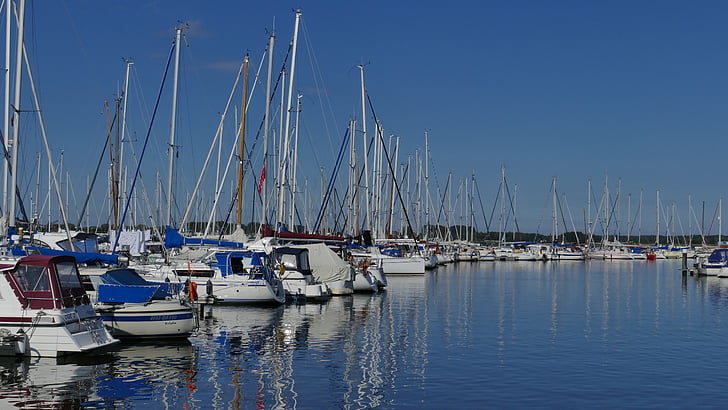 Marina, barco à vela, água, Porto, Barcos, marítima, silêncio