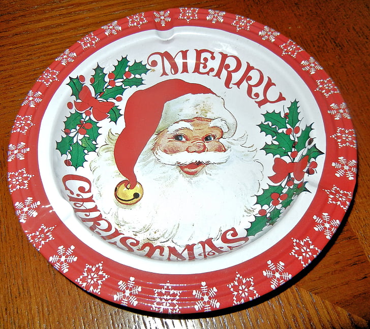 ashtray, christmas, santa, decorative, seasonal
