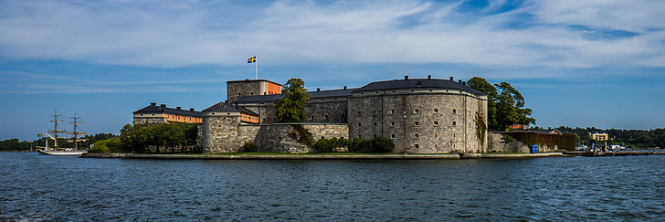 Vaxholm, Fort, Stockholm, Svédország, erőd, építészet, épület
