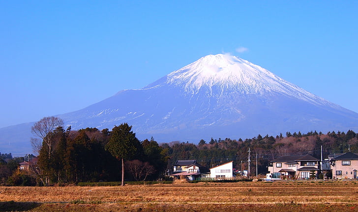 Gotemba, Kış, Shizuoka İli, Höyük, kar, dağ tırmanışı, yol