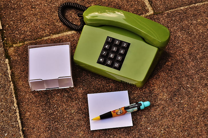 telefon, åttiotalet, gamla, grön, nycklar, kommunikation, telefon