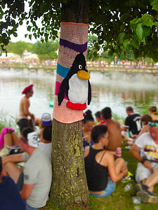 lana, maglia, albero, pinguino, Festival, concerto, ricamato