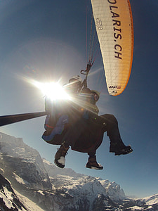 Volaris αλεξίπτωτο πλαγιάς, Tandem πτήσης, αλεξίπτωτο πλαγιάς, κεντρική Ελβετία, Λουκέρνη, Λίμνη Λουκέρνη περιοχή