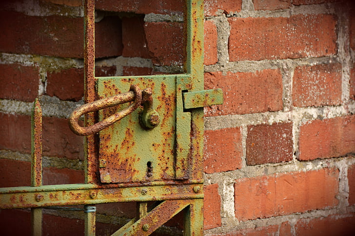 old gate, castle, rusty, input, rusted, iron door, door handle
