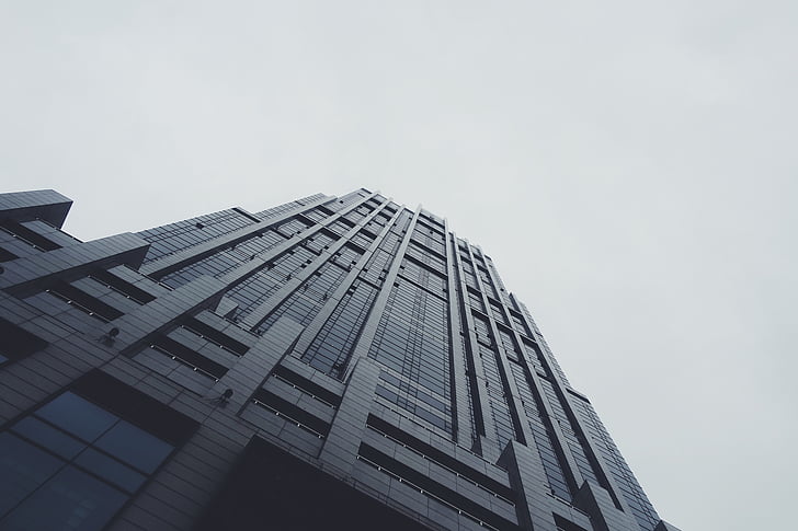 architecture, building, high-rise, low angle shot, perspective, skyscraper, business