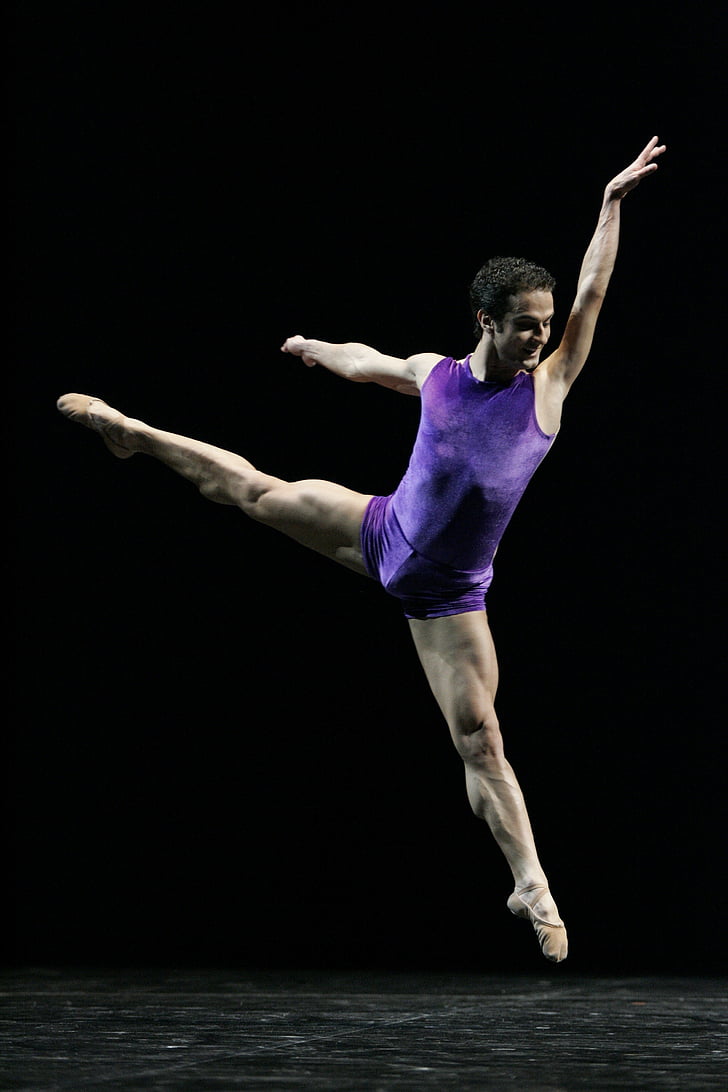 man, purple, ballet, shirt, fitness, Ballet, Dancer, Male