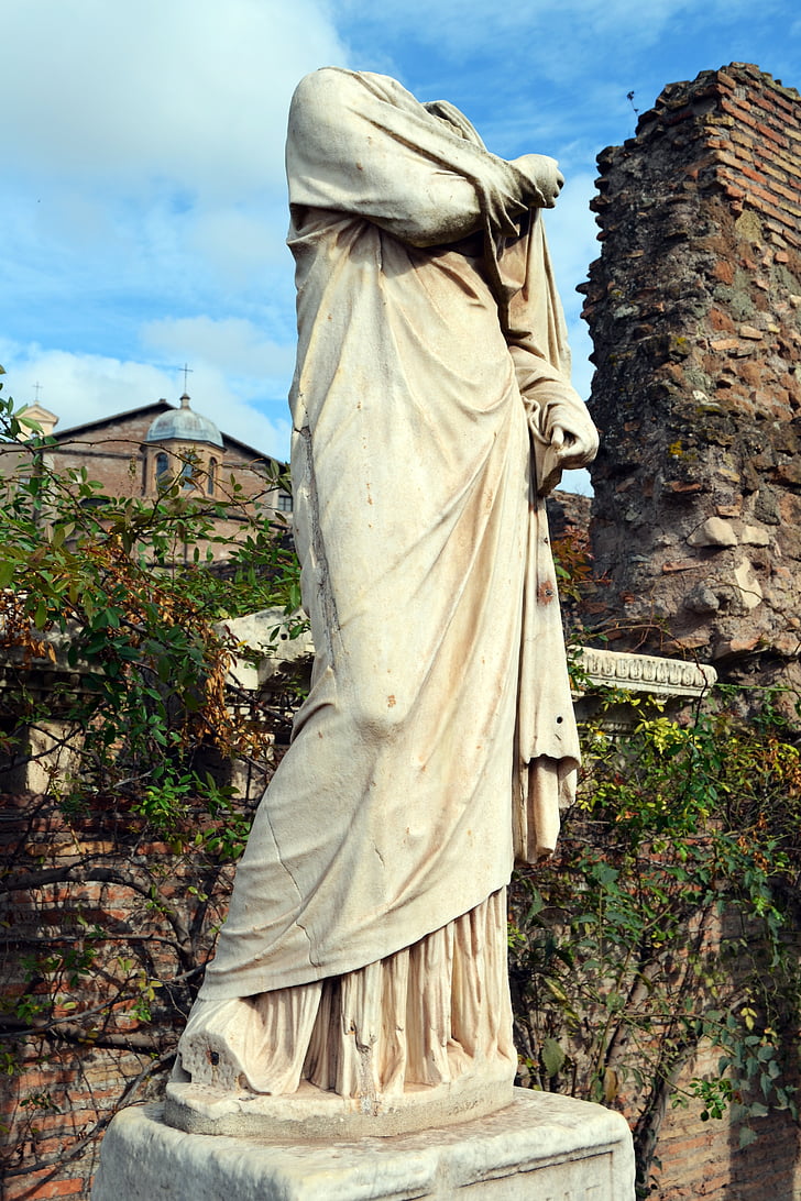 estátua, sem cabeça, Roma, Itália