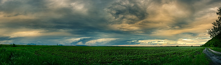 panorama, clouds, sky, lightning cloud, partly cloudy, weather, landscape