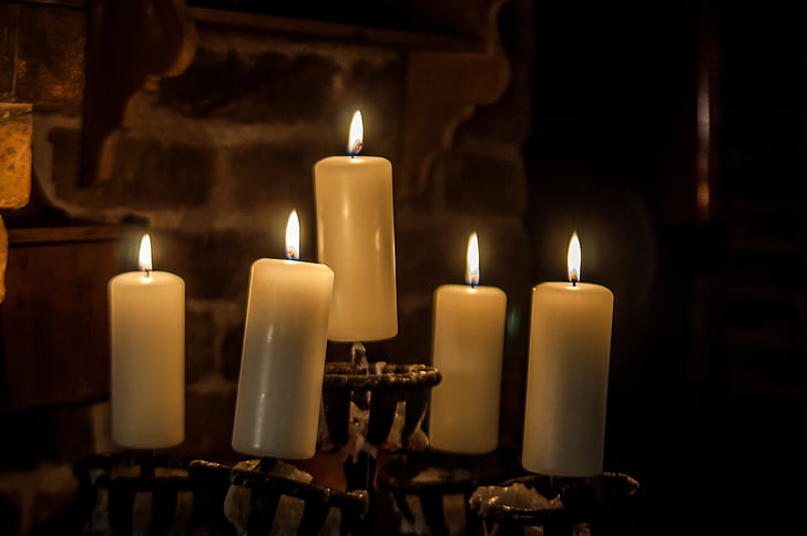 Žvakidė, žvakės, vaško žvakės, žvakė, apdaila, šventė, Romantiškas